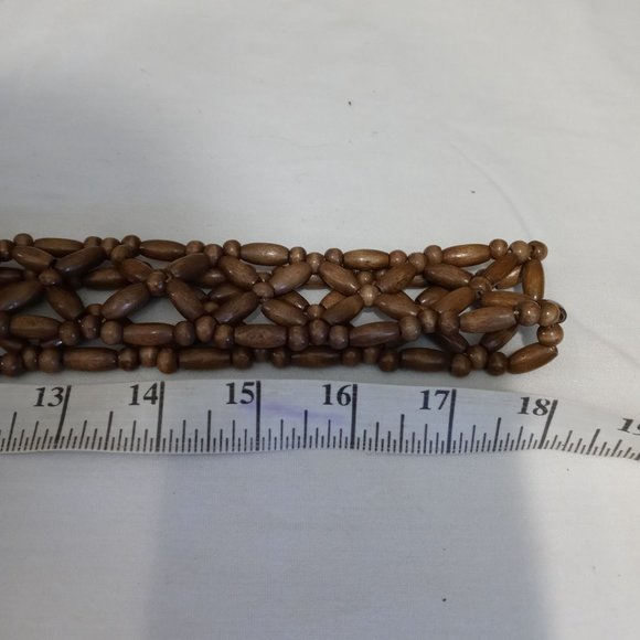 Boho Ethnic Style Womens Braided Belt Wooden Bead Handmade - Picture 5 of 5